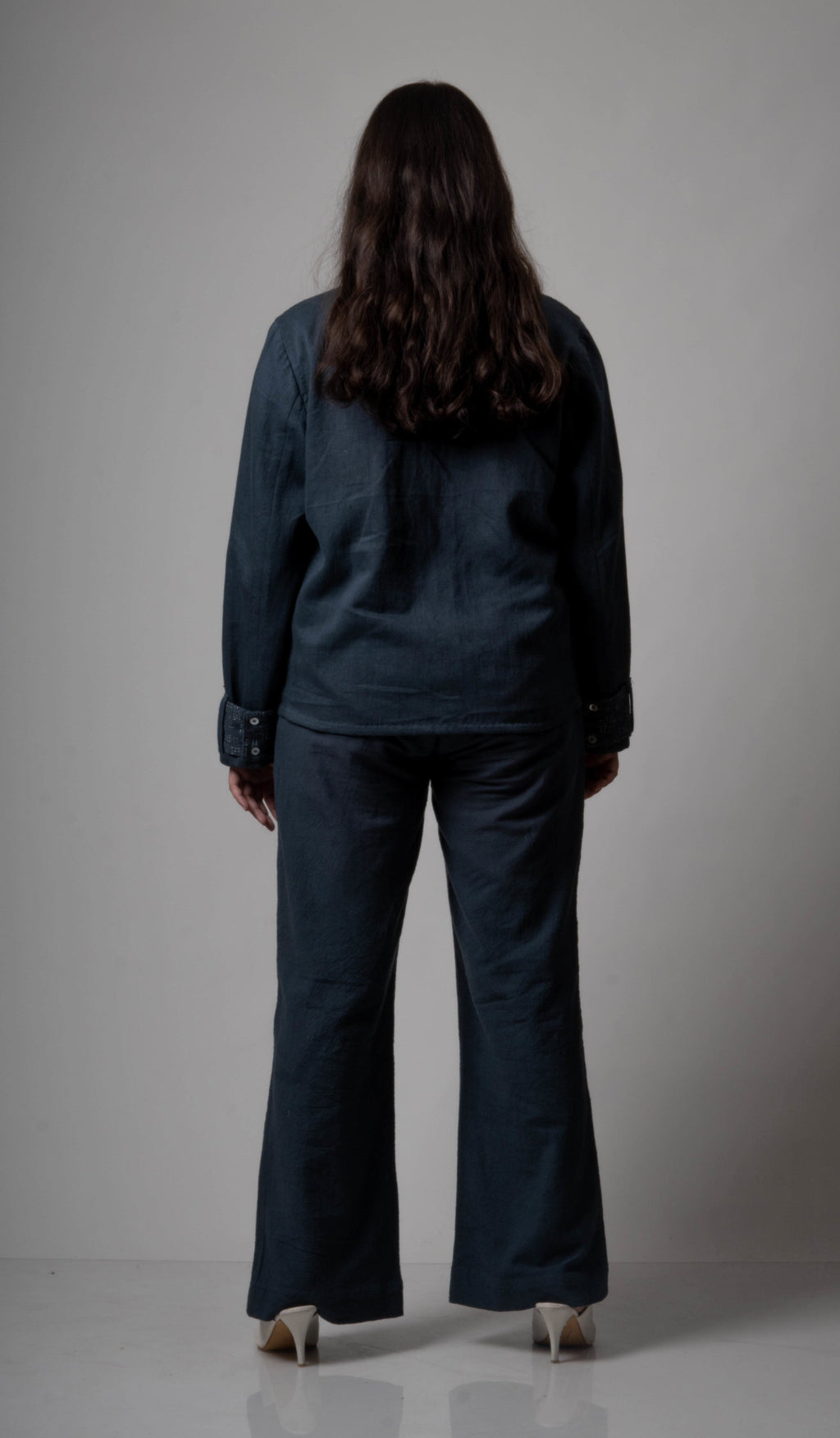 Grey Double Breasted Cotton Jacket by Lafaani with Blazers, Casual Wear, Cotton, Grey, Natural, Regular Fit, Solids, The Way You Look by Lafaani, Womenswear at Kamakhyaa for sustainable fashion