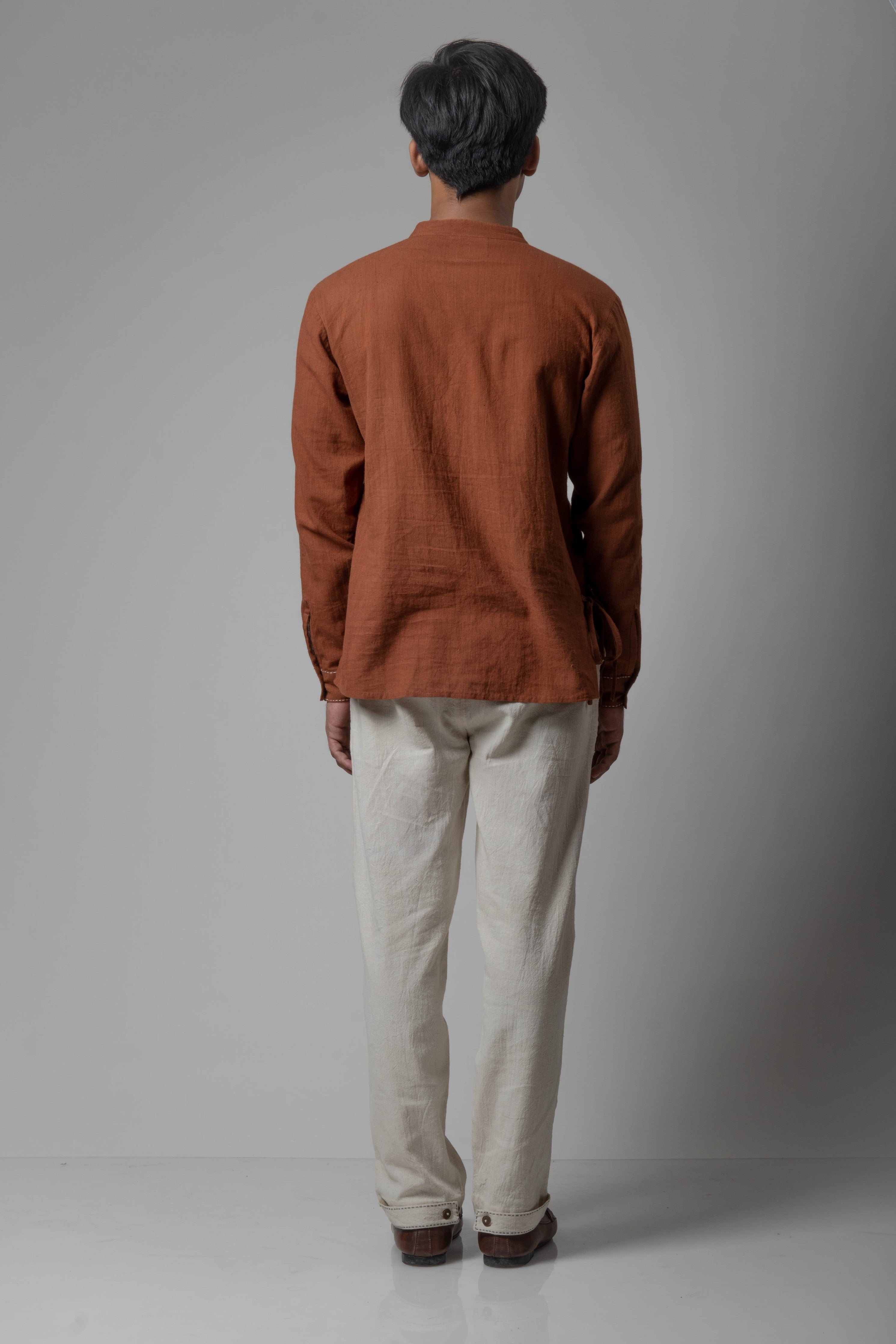 Brown Cotton Shirt by Lafaani with Brown, Casual Wear, Cotton, fall, For Him, Menswear, Natural, Regular Fit, Shirts, Solids, The Way You Look by Lafaani, Tops at Kamakhyaa for sustainable fashion