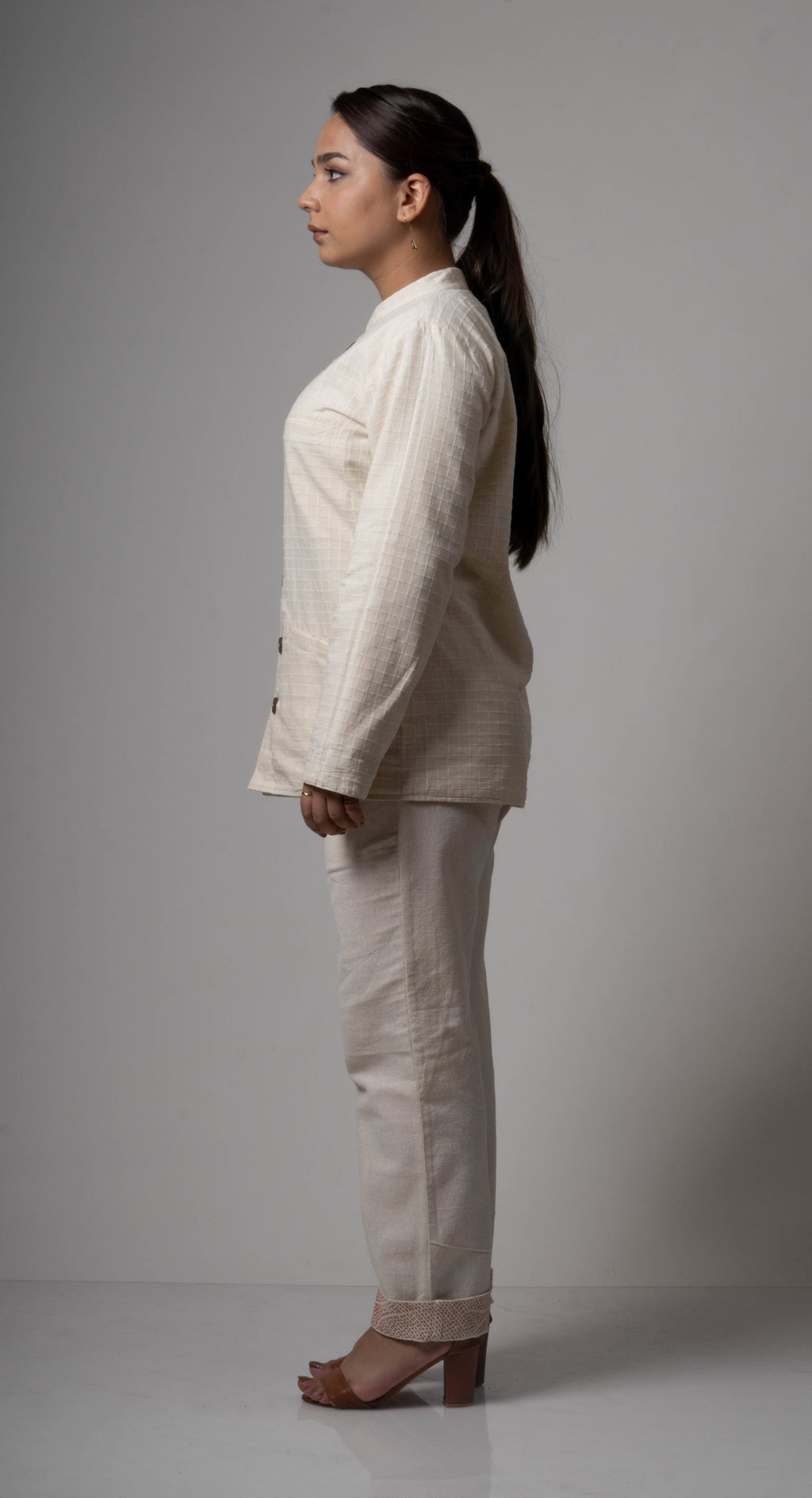 White Reversible Cotton Jacket by Lafaani with Casual Wear, Cotton, Jackets, Natural, Regular Fit, Reversible, Solids, The Way You Look by Lafaani, White, Womenswear at Kamakhyaa for sustainable fashion