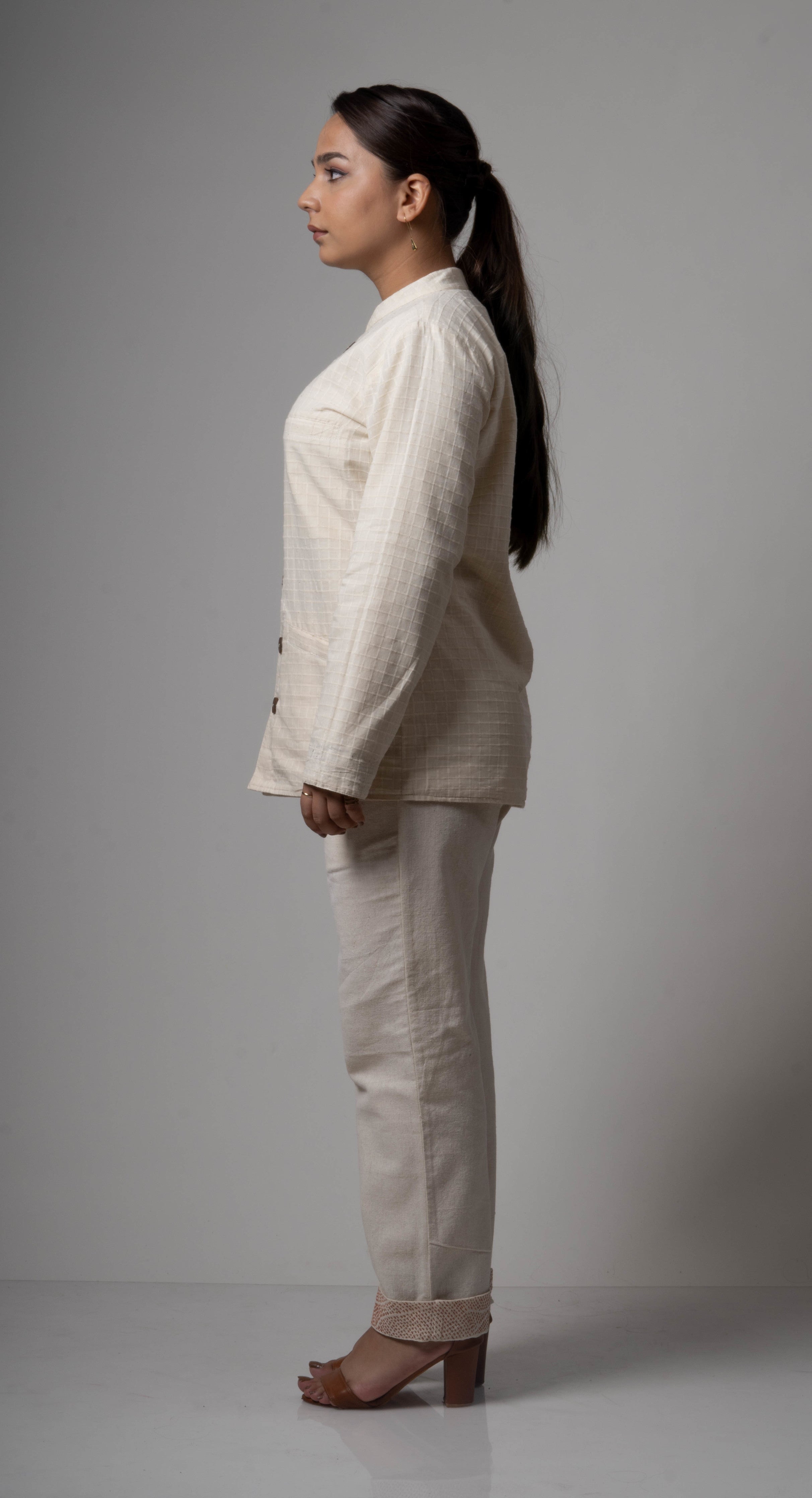 White Reversible Cotton Jacket by Lafaani with Casual Wear, Cotton, Jackets, Natural, Regular Fit, Reversible, Solids, The Way You Look by Lafaani, White, Womenswear at Kamakhyaa for sustainable fashion