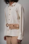 Beige/Charcoal Grey/White Upcycled Belt Bag by Lafaani with Add Ons, Bags, Belt Bags, Casual Wear, Free Size, Less than $50, Multicolor, Natural, Solids, The Way You Look by Lafaani, Upcycled, Upcycled Cotton at Kamakhyaa for sustainable fashion