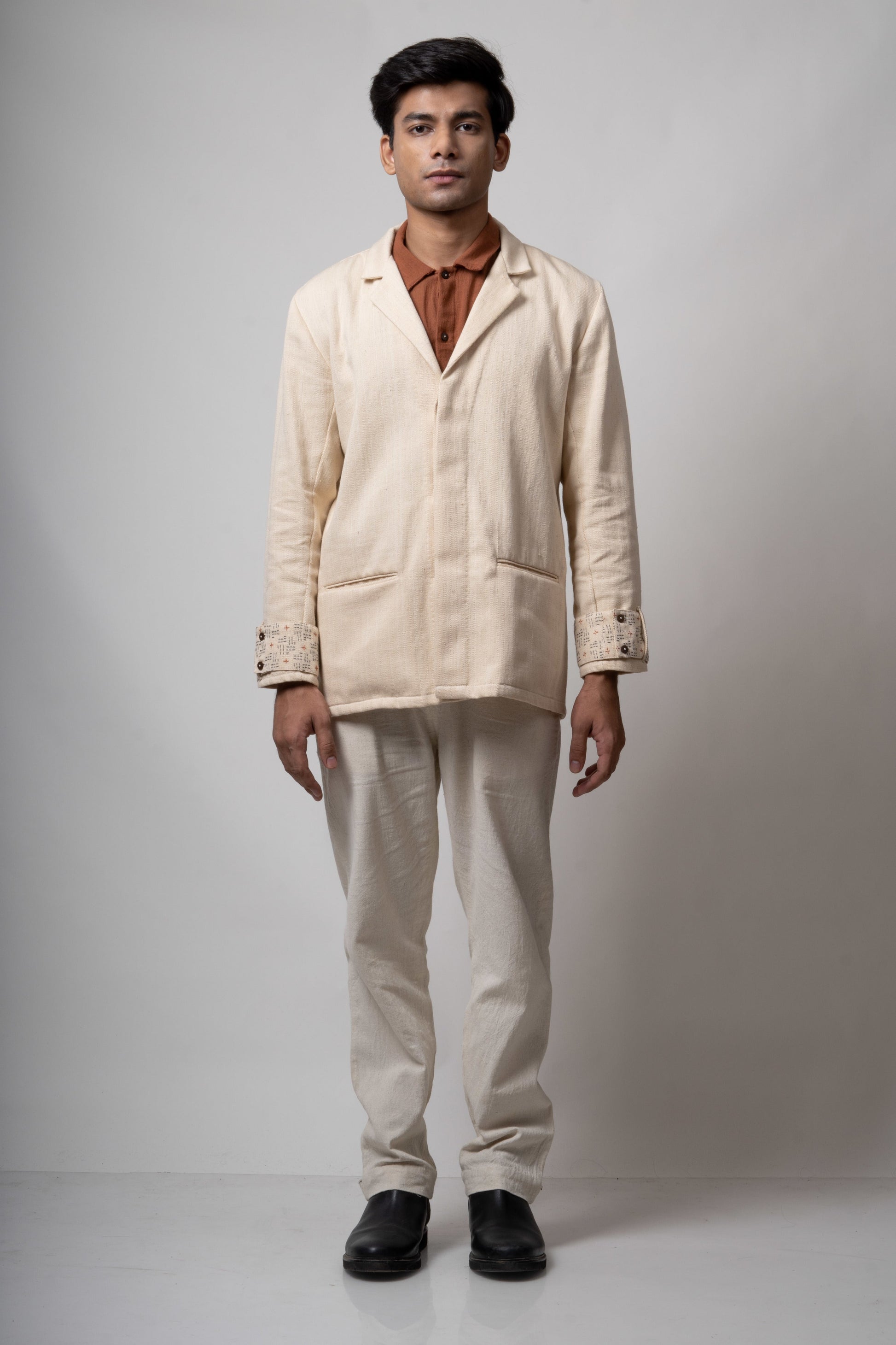 White Jacket at Kamakhyaa by Lafaani. This item is Casual Wear, Cotton, For Him, For Siblings, Jackets, Mens Overlay, Menswear, Natural, Regular Fit, Solids, White