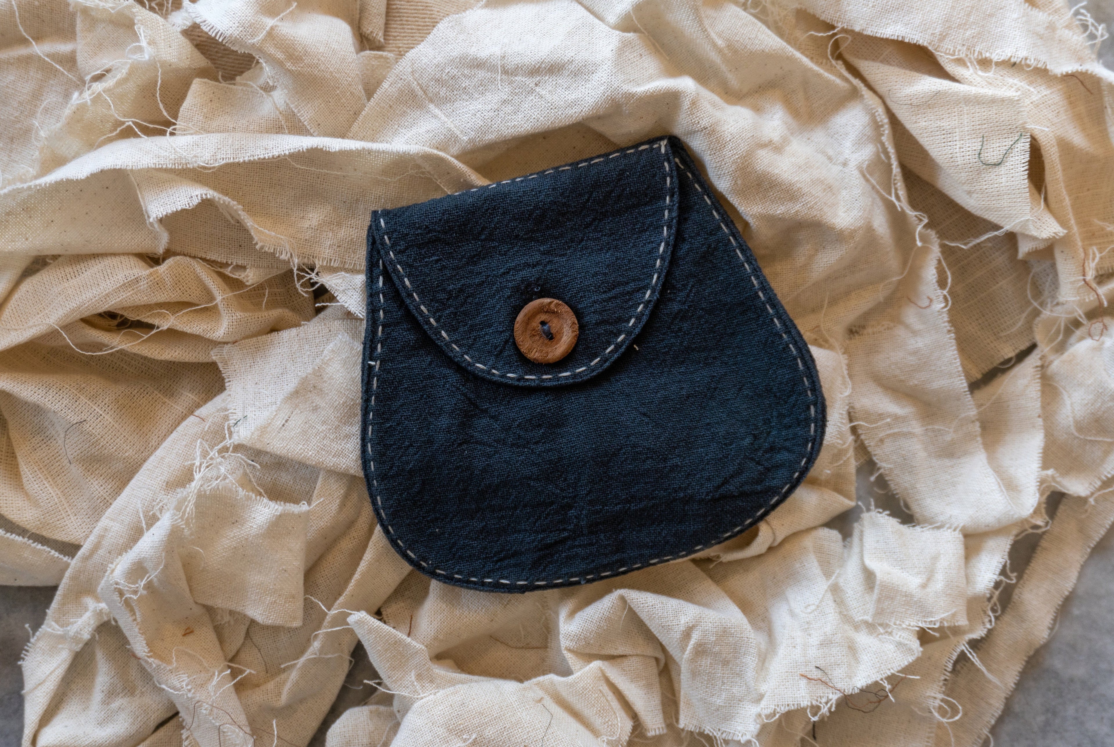 Beige/Charcoal Grey/White Upcycled Cotton Belt Bag by Lafaani with Add Ons, Bags, Belt Bags, Casual Wear, Free Size, Less than $50, Multicolor, Natural, Products less than $25, Solids, The Way You Look by Lafaani, Upcycled, Upcycled Cotton at Kamakhyaa for sustainable fashion