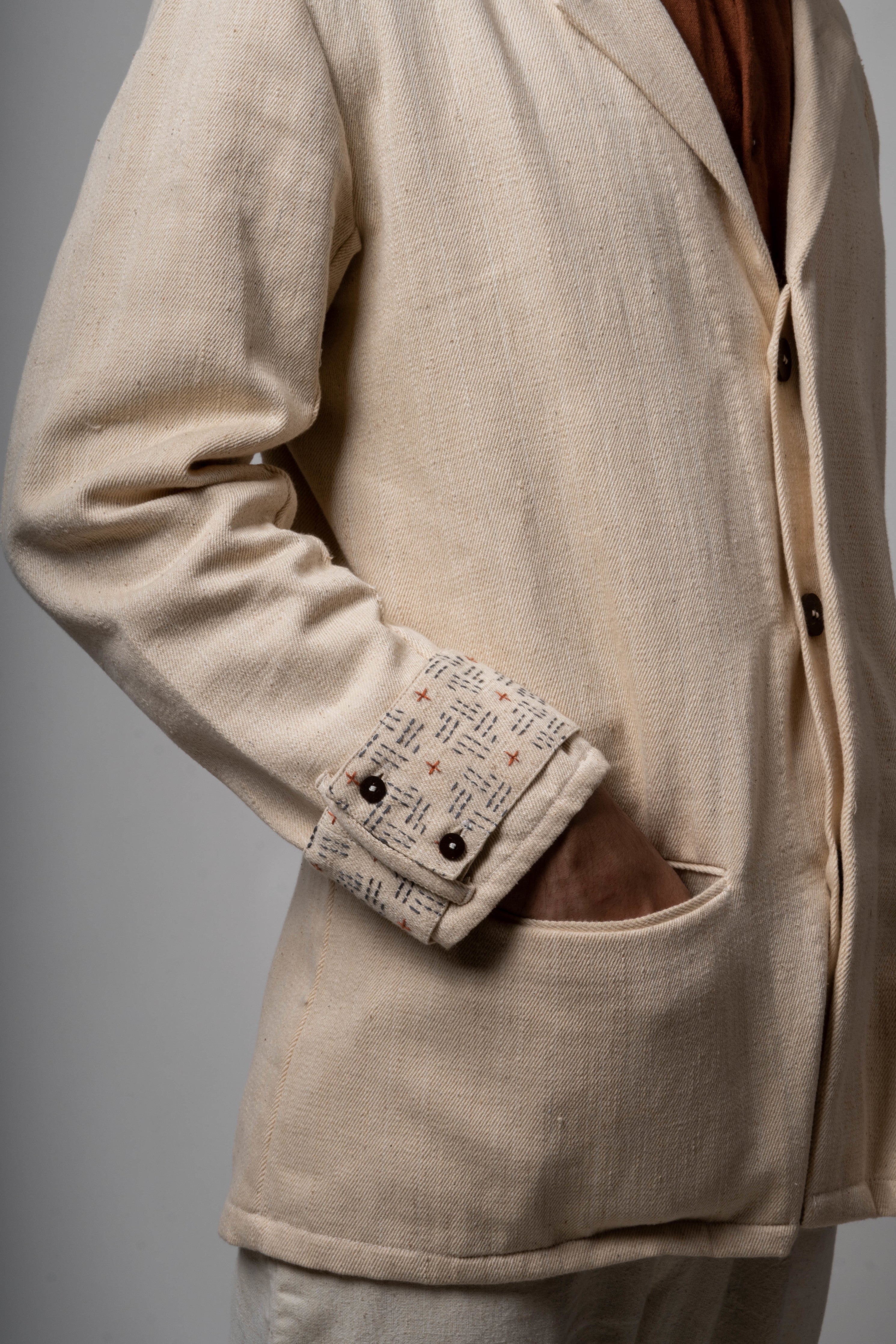 White Jacket by Lafaani with Casual Wear, Cotton, For Him, For Siblings, Jackets, Mens Overlay, Menswear, Natural, Regular Fit, Solids, The Way You Look by Lafaani, White at Kamakhyaa for sustainable fashion