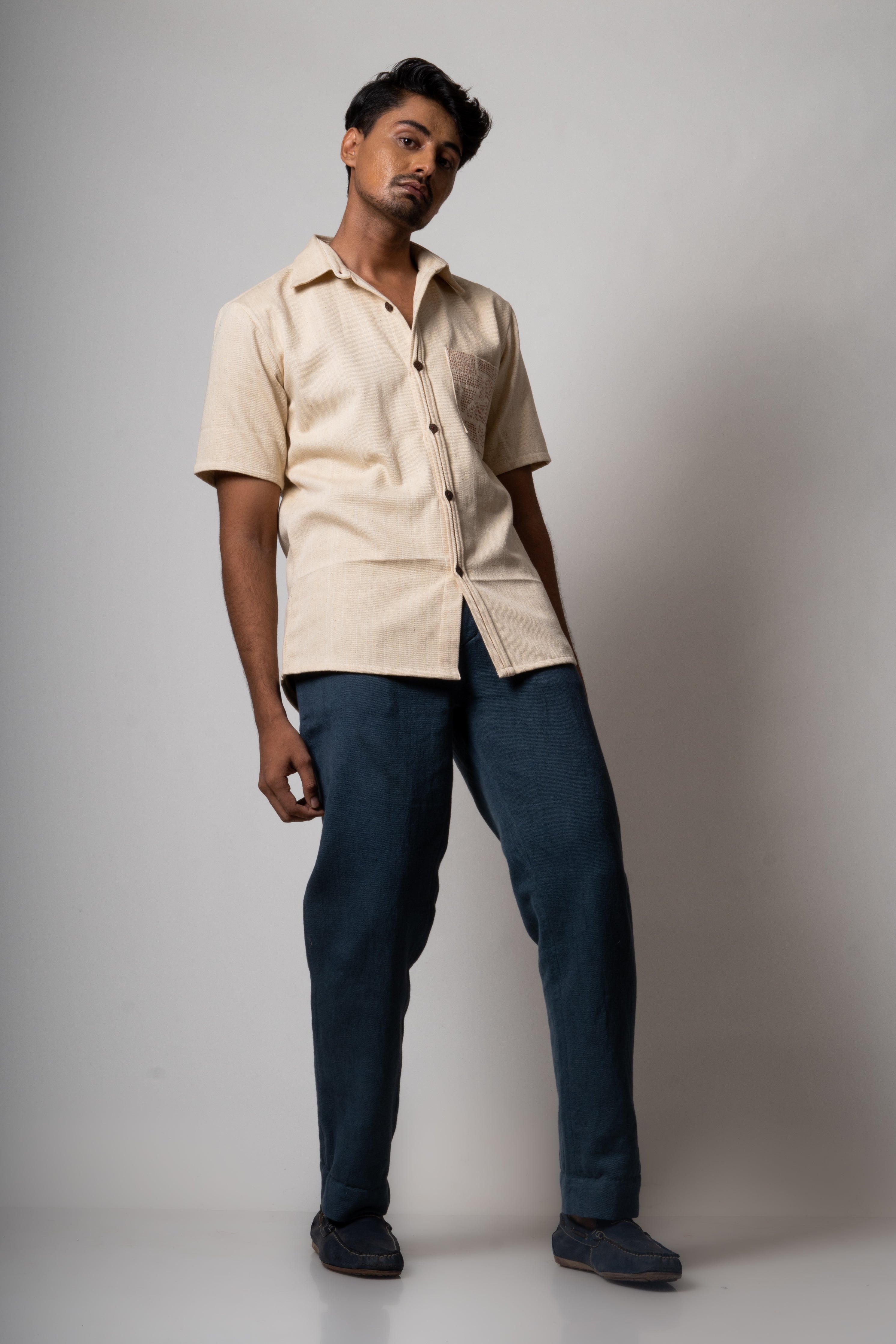 White Cotton Shirt by Lafaani with Casual Wear, Cotton, For Him, Menswear, Natural, Regular Fit, Shirts, Solids, The Way You Look by Lafaani, Tops, White at Kamakhyaa for sustainable fashion