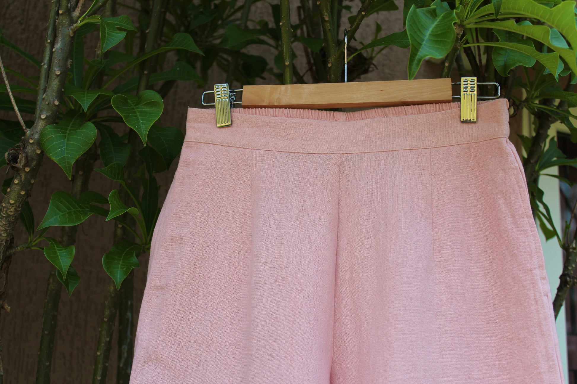 Blush Pants by Itya with Capris, Casual Wear, Hand Spun Cotton, Handwoven cotton, Natural, Pastel Perfect, Pastel Perfect by Itya, Pink, Plant Dye, Relaxed Fit, Solids, SS22, Womenswear at Kamakhyaa for sustainable fashion