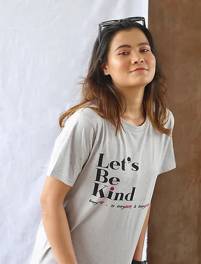 Grey Casual T-Shirt by Wear Equal with Casual Wear, For Siblings, Grey, Organic, Organic Cotton, Prints, Regular Fit, T-Shirts, Womenswear at Kamakhyaa for sustainable fashion