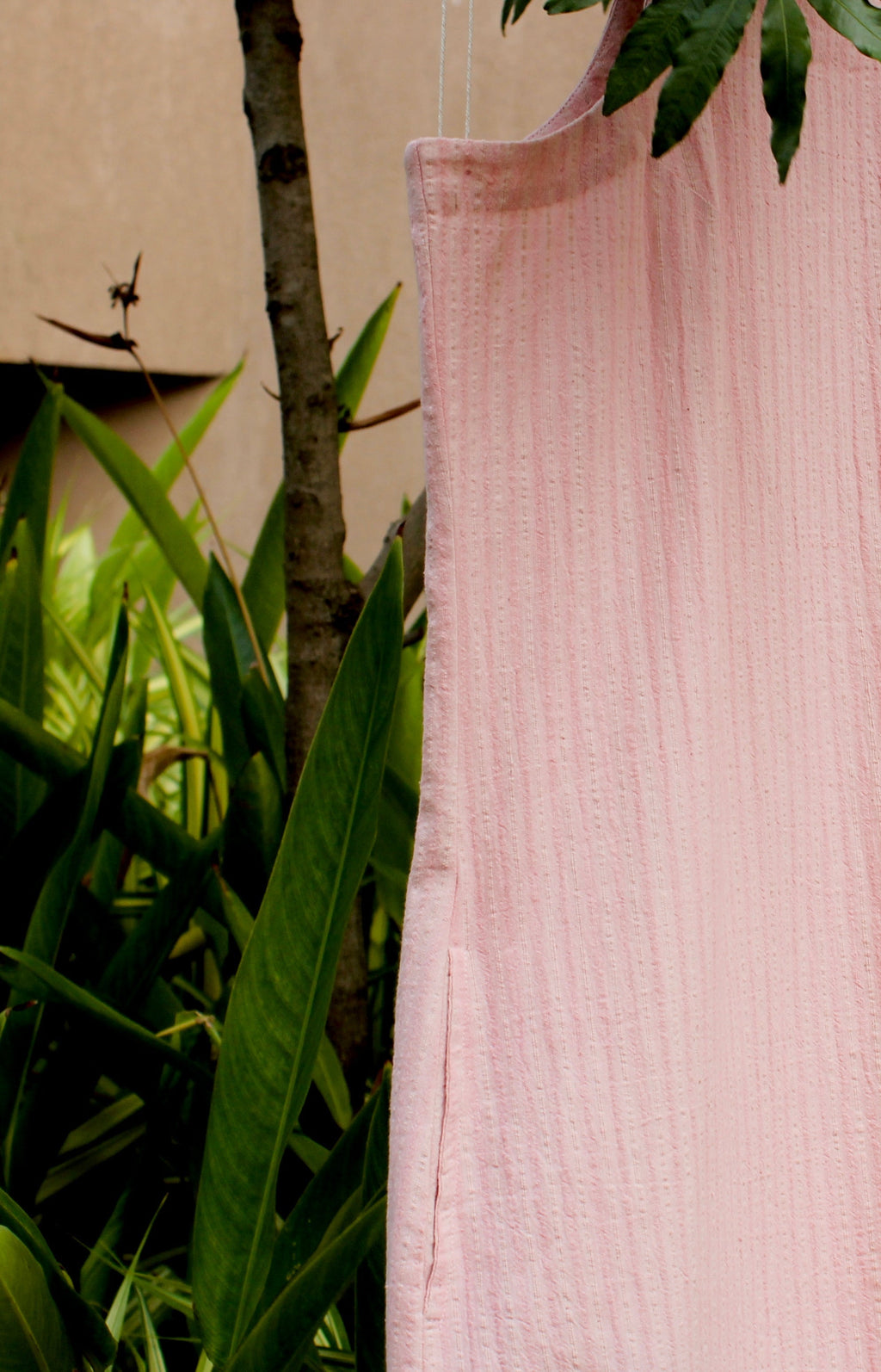 Tulip Top and Blush Pants by Itya with Casual Wear, Co-ord Sets, Hand Spun Cotton, Handwoven cotton, Natural, Office, Office Wear Co-ords, Pastel Perfect, Pastel Perfect by Itya, Pink, Plant Dye, Relaxed Fit, SS22, Textured, Womenswear at Kamakhyaa for sustainable fashion