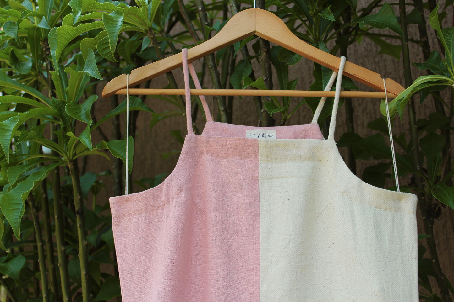 Tansi Slip Dress by Itya with Casual Wear, Hand Spun Cotton, Handwoven cotton, Midi Dresses, Natural, Pastel Perfect, Pastel Perfect by Itya, Pink, Plant Dye, Regular Fit, Sleeveless Dresses, Solids, SS22, Womenswear at Kamakhyaa for sustainable fashion