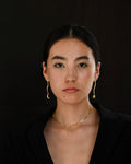 Gold Brass Moon & Star Long Earrings by The Loom Art with Brass, Cosmic Dream by The Loom Art, Fashion Jewellery, For Daughter, Free Size, Gold, Gold Plated, jewelry, Less than $50, Long Earrings, Natural at Kamakhyaa for sustainable fashion