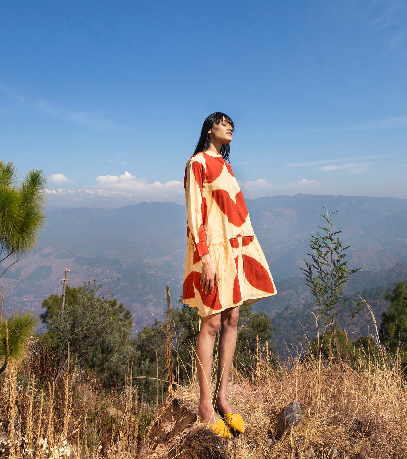 Multicolor Mini Dress- Tie Dye Dresses Dresses, Mul Cotton, Natural, Ombres & Dyes, Regular Fit, Wilderness Khara Kapas Kamakhyaa
