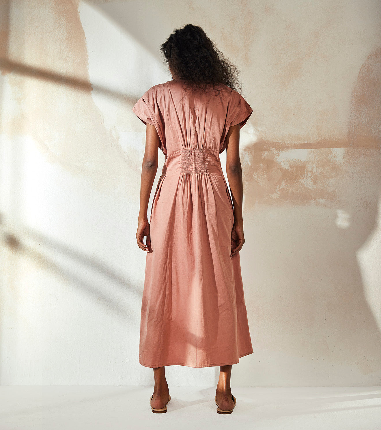 Baby Pink Maxi Dress by Khara Kapas with An Endless Summer by Khara Kapas, Cotton, Endless Summer, For Daughter, Maxi Dresses, Natural, Pink, Regular Fit, Resort Wear, Selfsame, Solids, Womenswear at Kamakhyaa for sustainable fashion