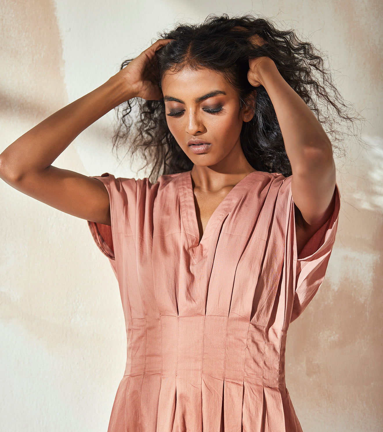 Baby Pink Maxi Dress by Khara Kapas with An Endless Summer by Khara Kapas, Cotton, Endless Summer, For Daughter, Maxi Dresses, Natural, Pink, Regular Fit, Resort Wear, Selfsame, Solids, Womenswear at Kamakhyaa for sustainable fashion
