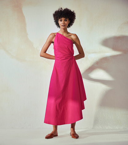 Pink Maxi Dress Dresses Endless Summer, Natural, Pink, Poplin, Regular Fit, Solids Khara Kapas Kamakhyaa