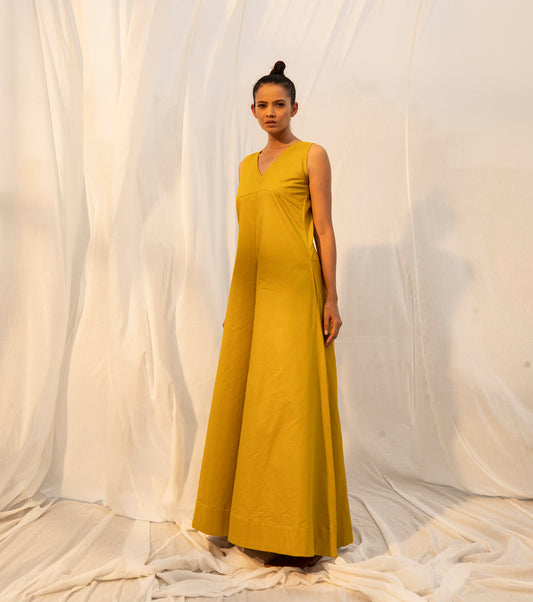 Yellow Jumpsuit by Khara Kapas with Cotton, Evening Wear, Jumpsuits, Natural, Regular Fit, Sienna by Khara Kapas, Solids, Womenswear, Yellow at Kamakhyaa for sustainable fashion