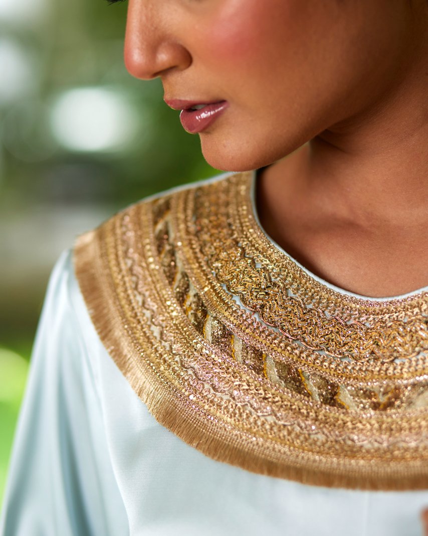 Blue Satin Silk Kurta Pant Set by Mayura Kumar with Blue, Casual Wear, Festive Wear, Kurta Pant Sets, Mayura Kumar, Regular Fit, Satin, Silk, Solids, Timeless Elegance, Womenswear at Kamakhyaa for sustainable fashion