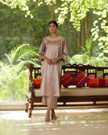 Beige Satin Silk Kurta Pant Set by Mayura Kumar with Beige, Casual Wear, Festive Wear, Kurta Pant Sets, Mayura Kumar, Regular Fit, Satin, Silk, Solids, Timeless Elegance, Womenswear at Kamakhyaa for sustainable fashion
