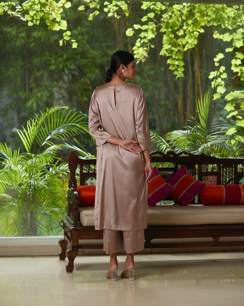 Kurta Set - Taupe/Gold by Mayura Kumar with Kurta Sets, Timeless Elegance at Kamakhyaa for sustainable fashion