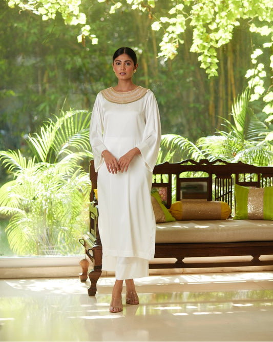 Kurta Set - White/Gold by Mayura Kumar with Kurta Sets, Timeless Elegance at Kamakhyaa for sustainable fashion