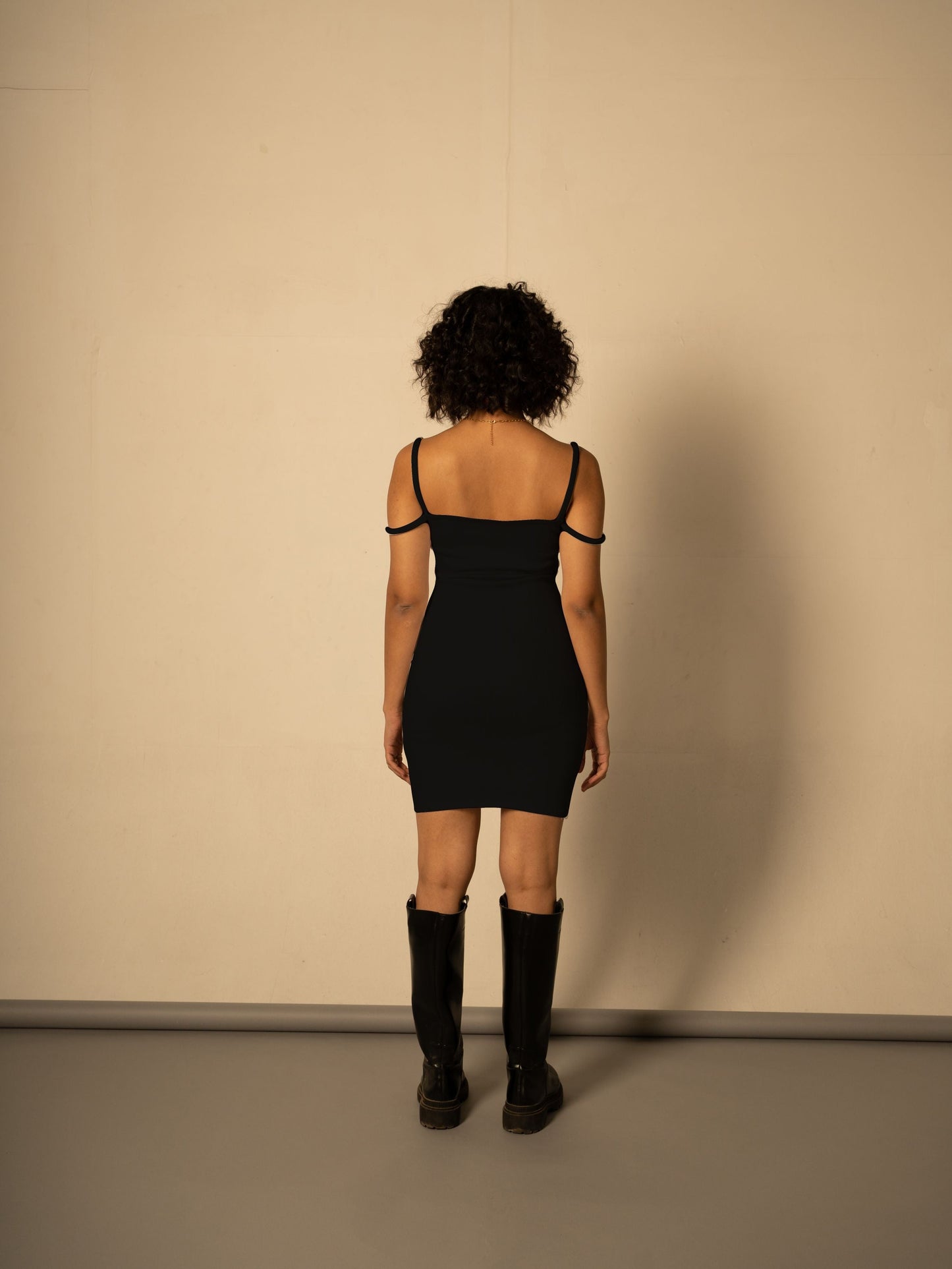 Black Cotton Mini Dress by Meko Studio with Black, Cotton, Evening Wear, For Birthday, July Sale, July Sale 2023, Mini Dresses, Sleeveless Dresses, Slim Fit, Solid Selfmade, Solids, Strap Dresses, Tranquil AW-22/23, Tranquil by Meko Studio, Womenswear at Kamakhyaa for sustainable fashion