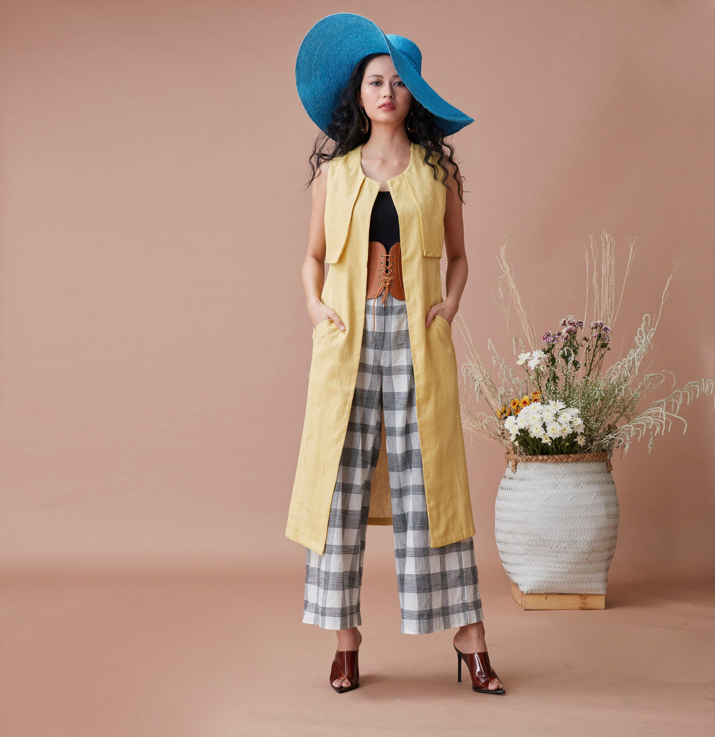 Brown Cotton Jacket by Dan Ba with Brown, Coats, Cotton, fall, July Sale, July Sale 2023, Natural, Relaxed Fit, Resort Wear, Solids, Womenswear at Kamakhyaa for sustainable fashion